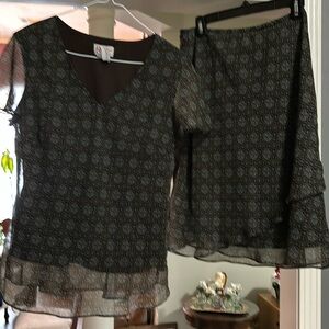 Ladies 2 piece skirt set business casual